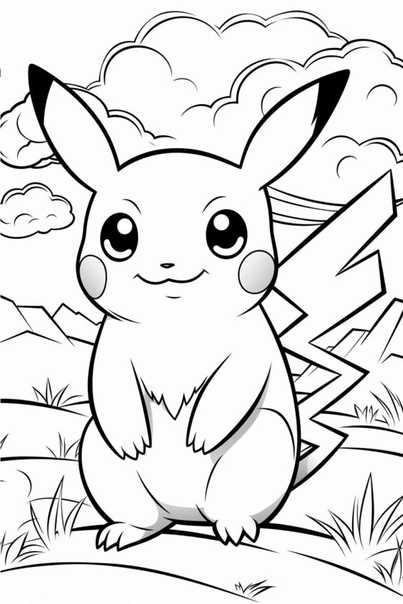 Bộ sưu tập tranh tô màu Pikachu siêu cute và dễ thương dành cho bé 1