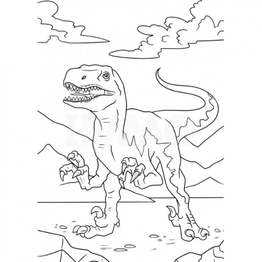 Tranh tô màu khủng long bạo chúa cho bé  1