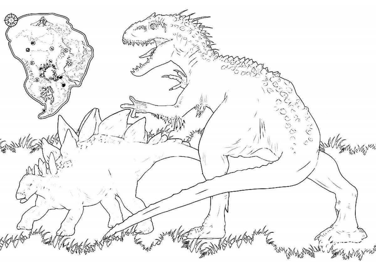 Tranh tô màu khủng long bạo chúa cho bé  13