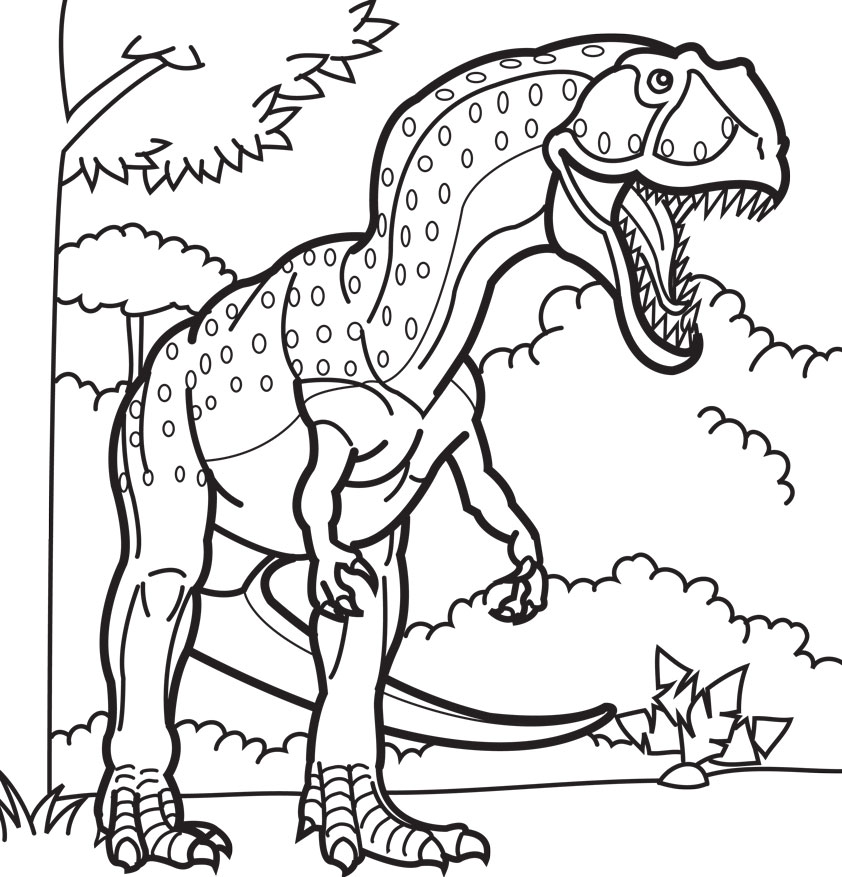 Tranh tô màu khủng long bạo chúa cho bé  32