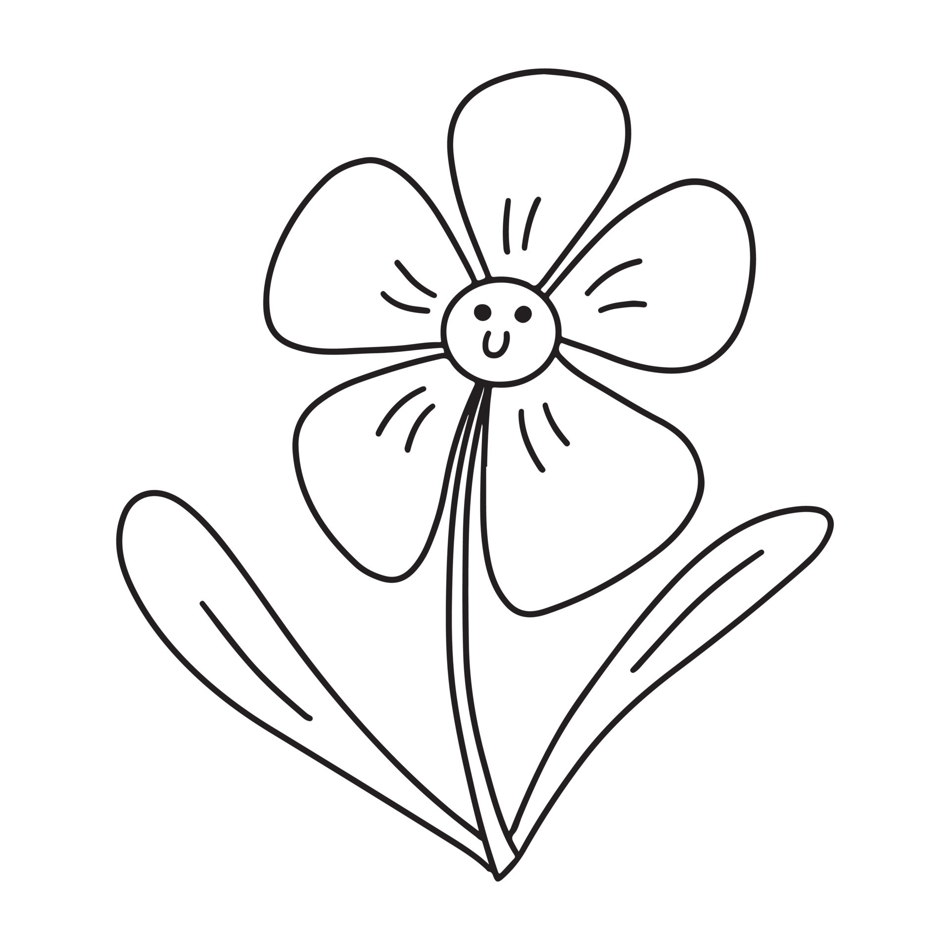 Bộ tranh tô màu bông hoa 5 cánh đơn giản cho bé 55