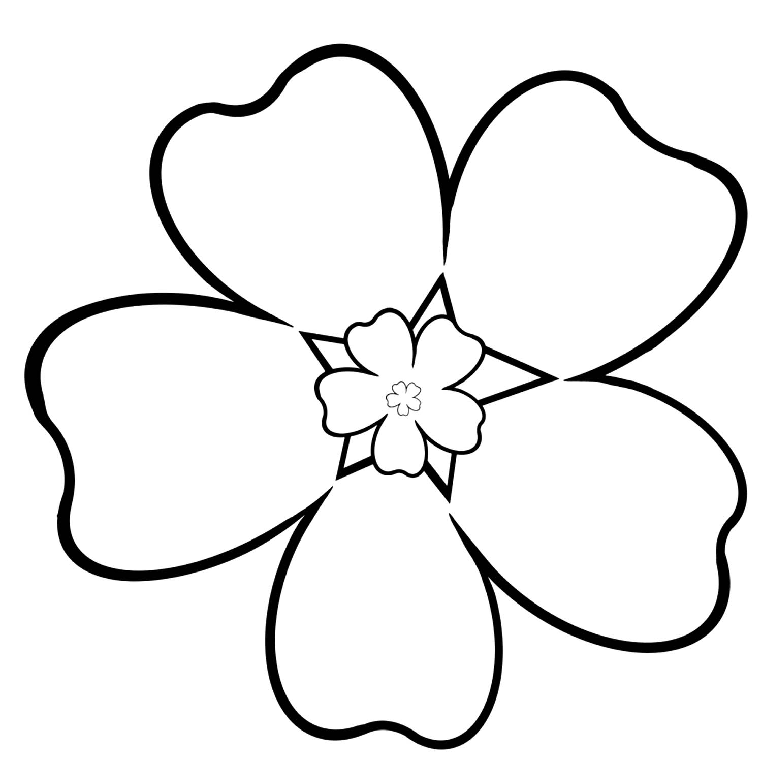 Bộ tranh tô màu bông hoa 5 cánh đơn giản cho bé 66