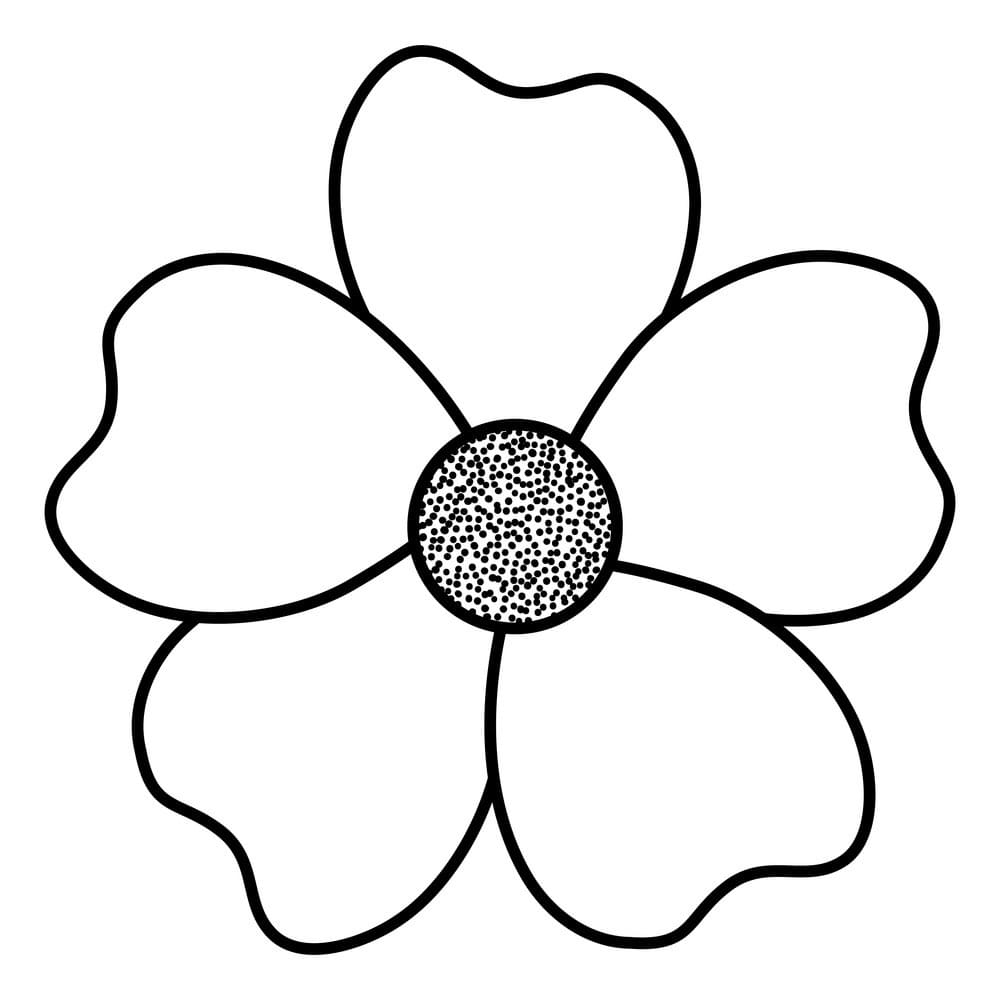 Bộ tranh tô màu bông hoa 5 cánh đơn giản cho bé 68