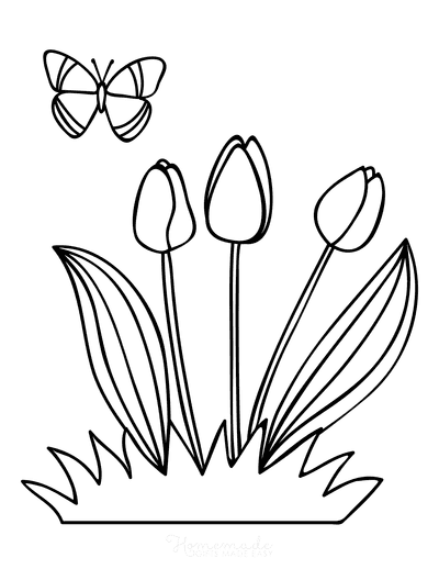Bộ tranh tô màu hoa Tulip siêu đẹp dành cho bé 4