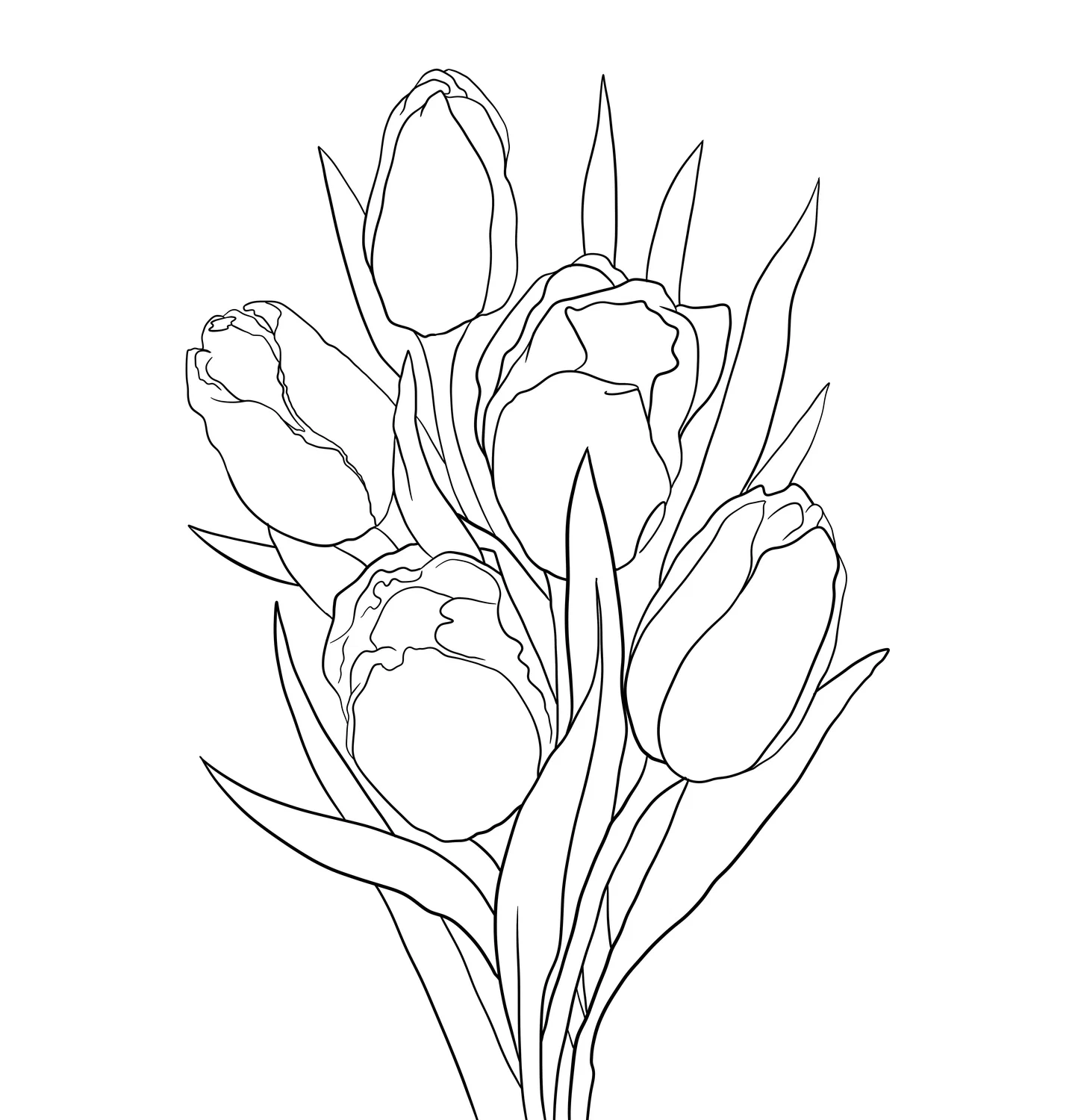 Bộ tranh tô màu hoa Tulip siêu đẹp dành cho bé 5