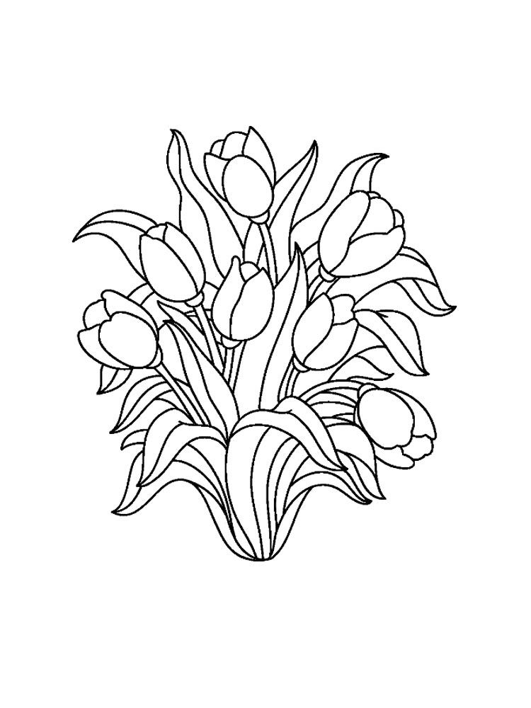 Bộ tranh tô màu hoa Tulip siêu đẹp dành cho bé 12
