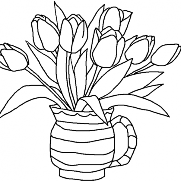 Bộ tranh tô màu hoa Tulip siêu đẹp dành cho bé 16