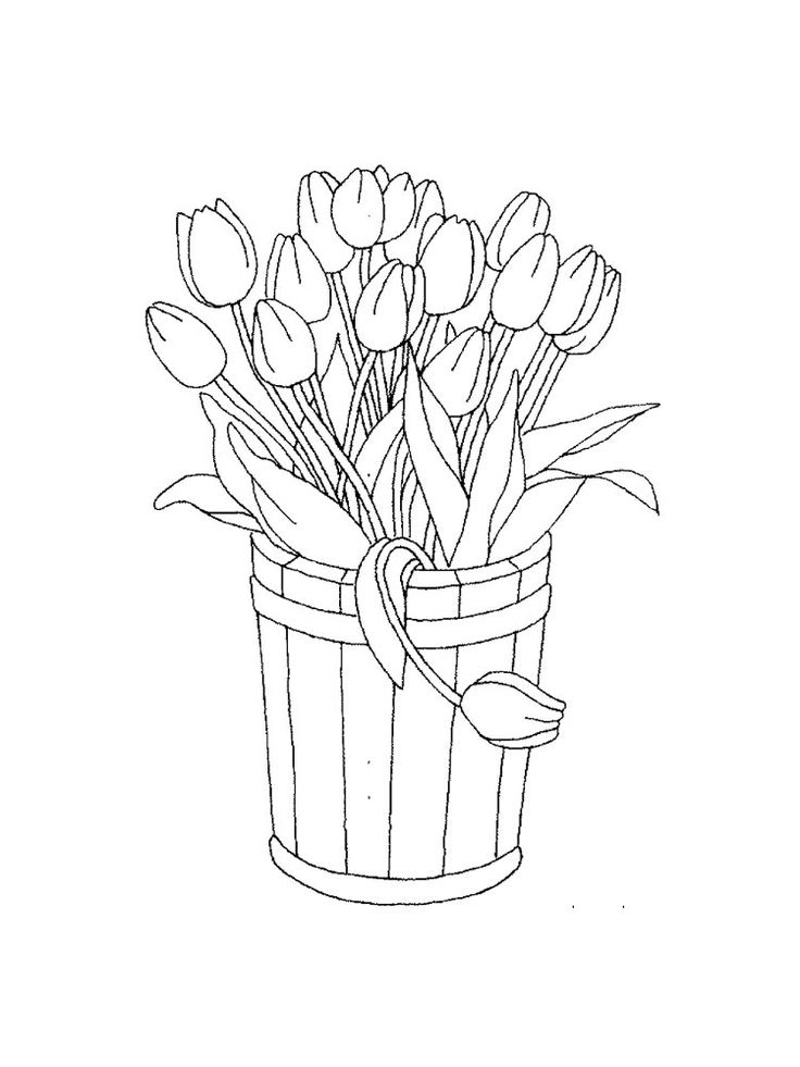 Bộ tranh tô màu hoa Tulip siêu đẹp dành cho bé 19