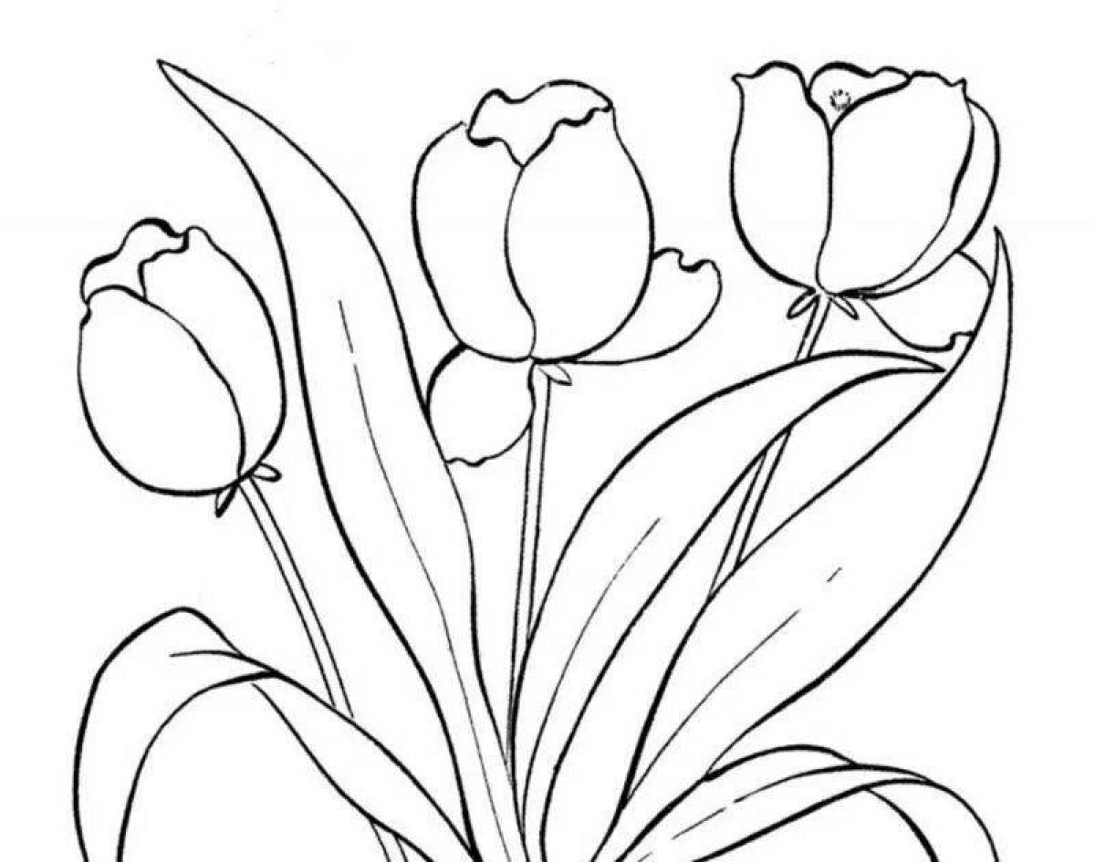 Bộ tranh tô màu hoa Tulip siêu đẹp dành cho bé 20
