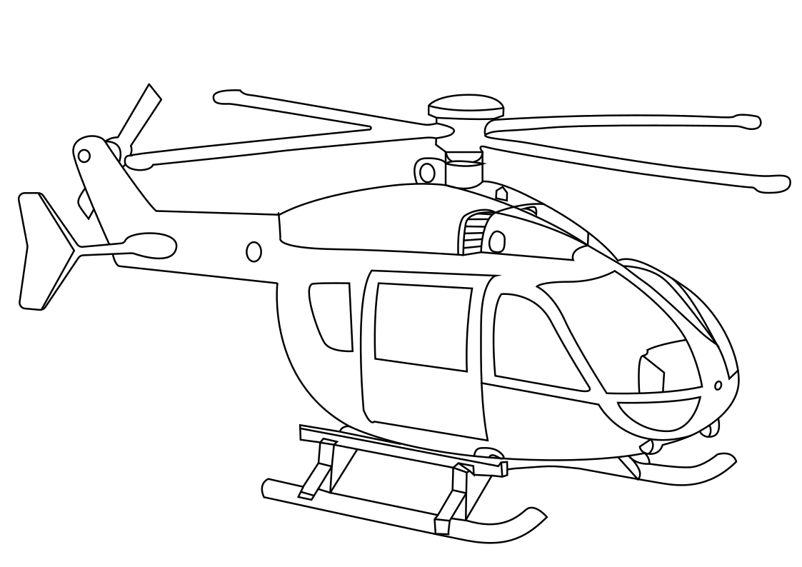 Tranh tô màu máy bay trực thăng cho bé  2