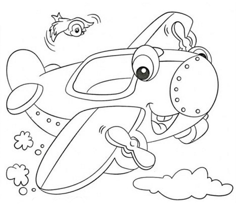Bộ tranh tô màu máy bay siêu ngầu siêu cute cho bé 5