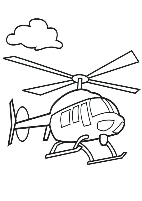 Tranh tô màu máy bay trực thăng cho bé  4