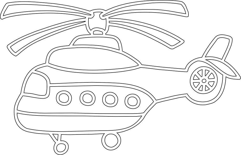 Tranh tô màu máy bay trực thăng cho bé  5