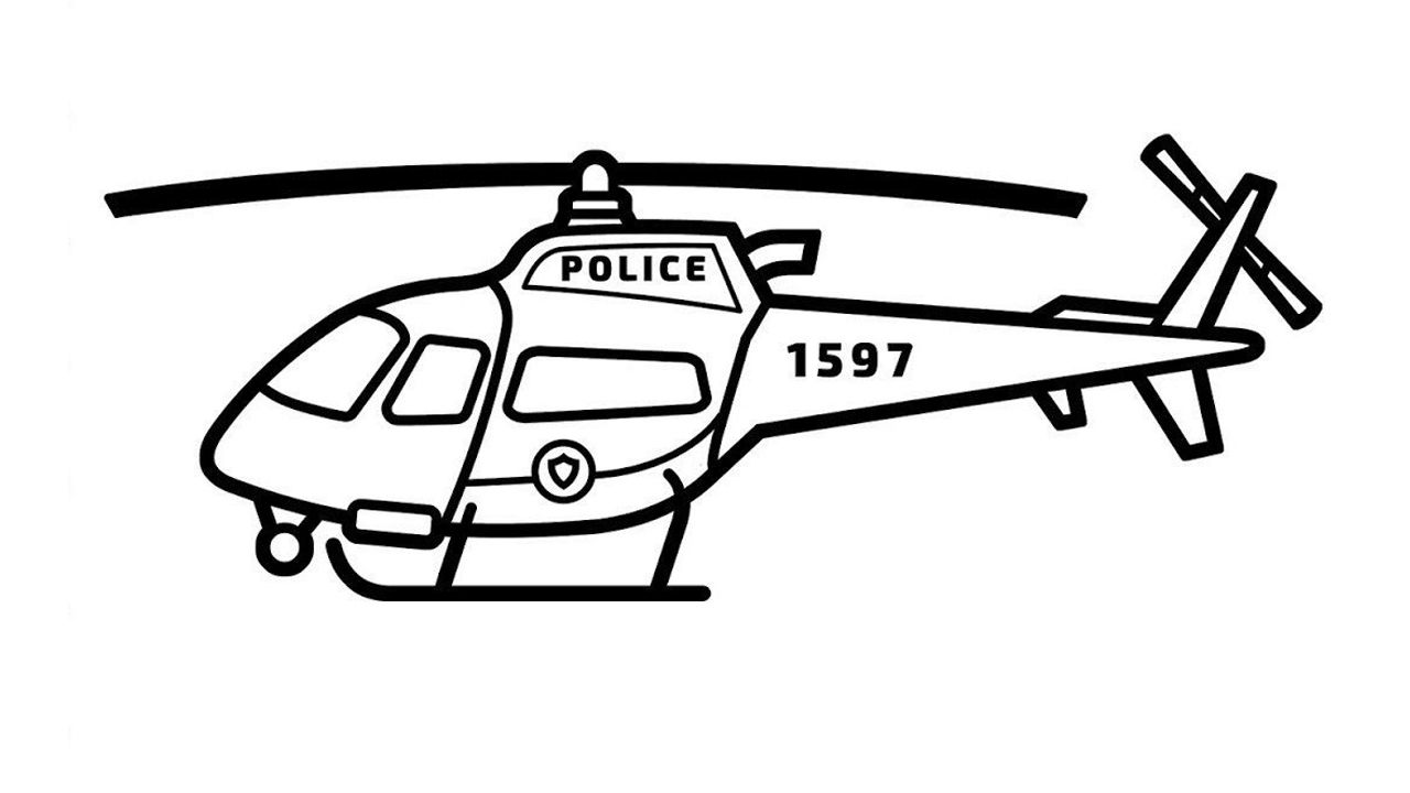 Tranh tô màu máy bay trực thăng cho bé  6
