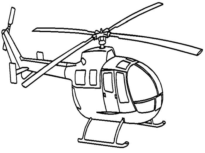 Tranh tô màu máy bay trực thăng cho bé  7
