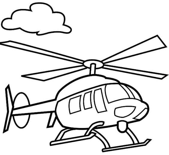 Tranh tô màu máy bay trực thăng cho bé  9