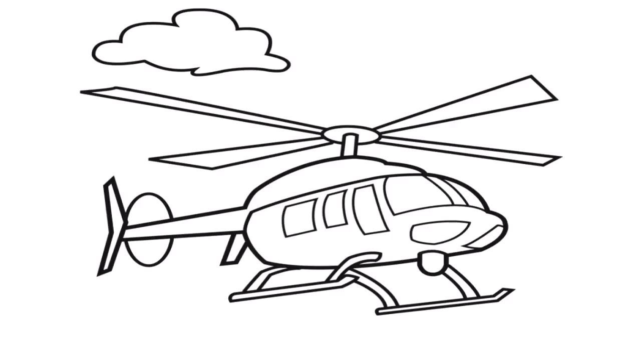 Tranh tô màu máy bay trực thăng cho bé  10