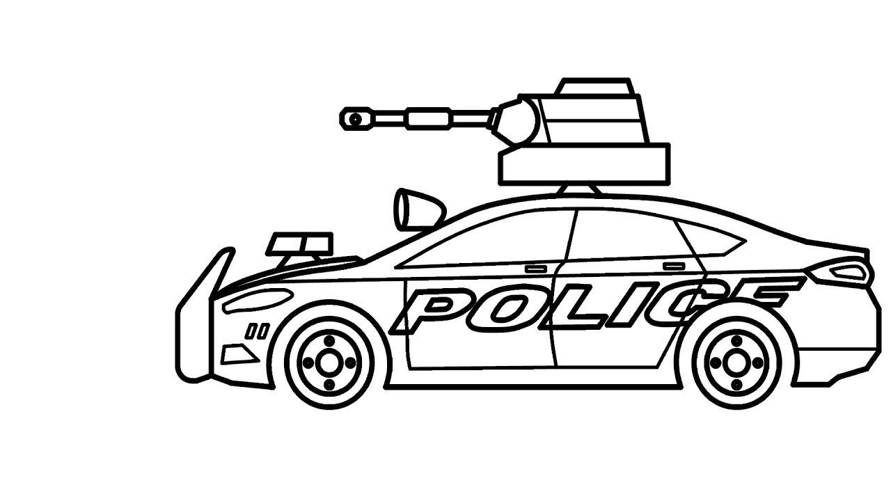 Bộ tranh tô màu xe cảnh sát dành cho bé 44