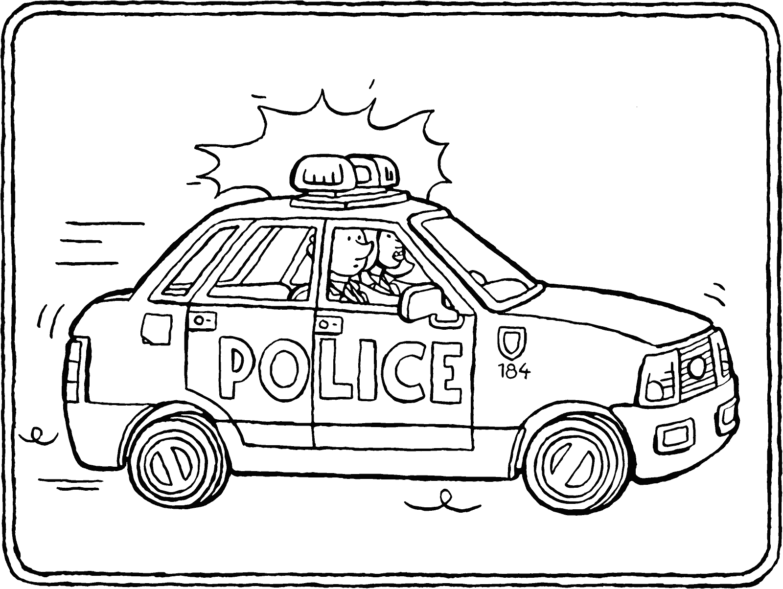 Bộ tranh tô màu xe cảnh sát dành cho bé 41
