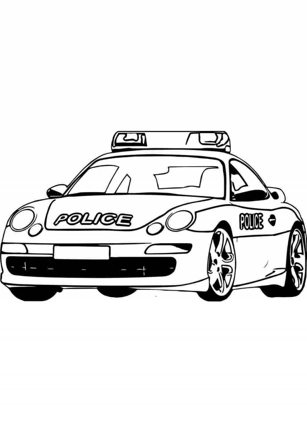Bộ tranh tô màu xe cảnh sát dành cho bé 38