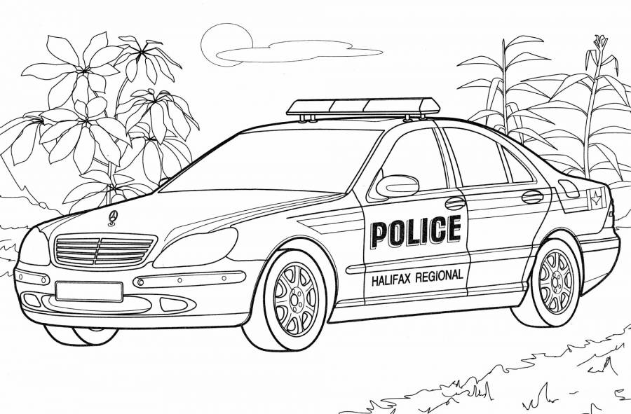 Bộ tranh tô màu xe cảnh sát dành cho bé 36