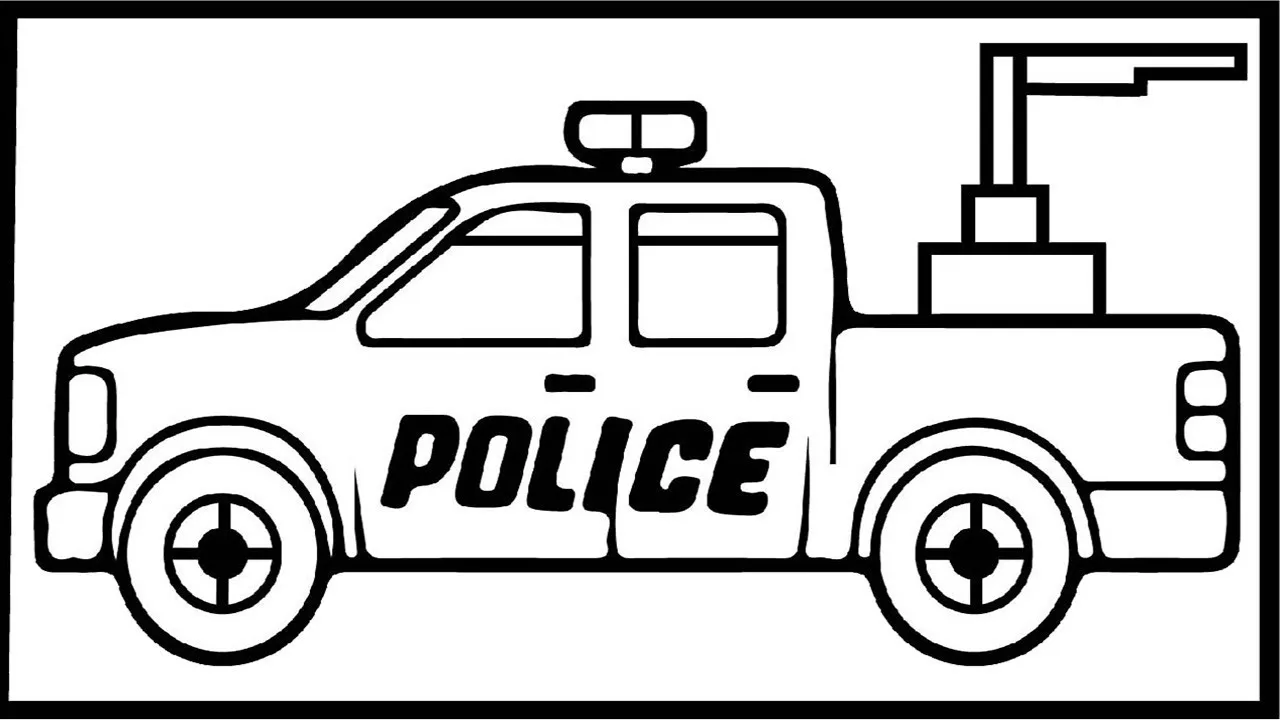 Bộ tranh tô màu xe cảnh sát dành cho bé 33