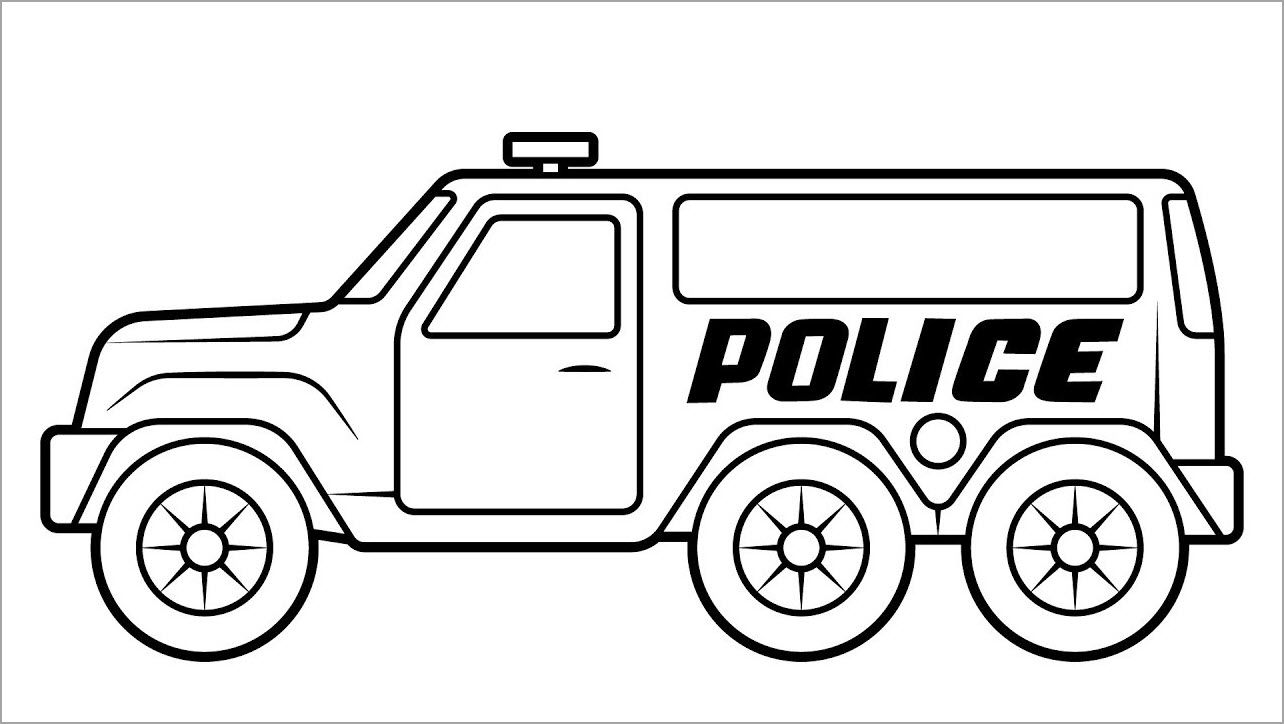 Bộ tranh tô màu xe cảnh sát dành cho bé 30