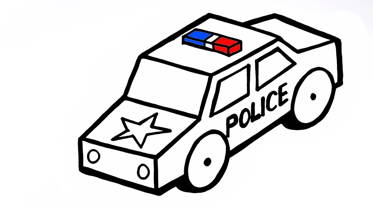 Bộ tranh tô màu xe cảnh sát dành cho bé 28