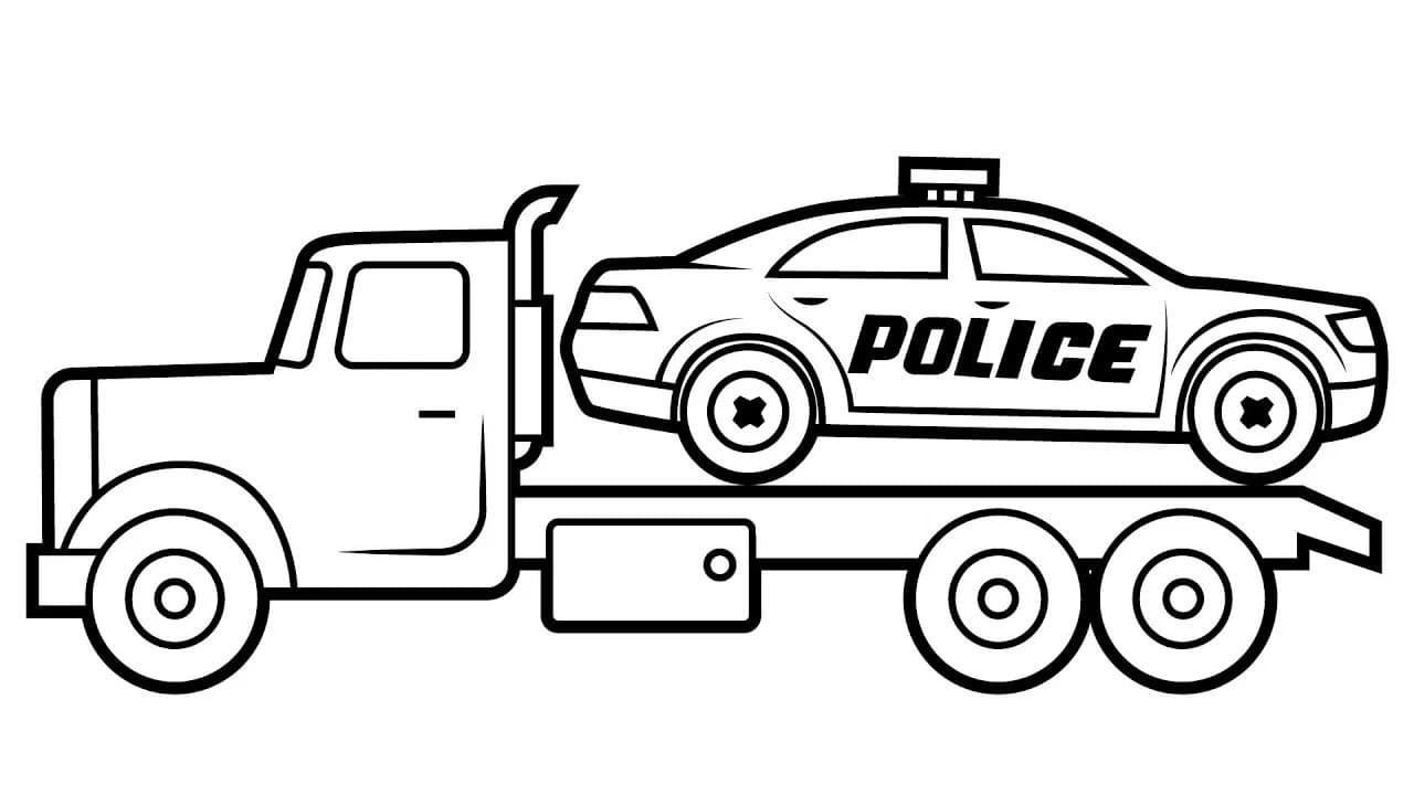 Bộ tranh tô màu xe cảnh sát dành cho bé 24