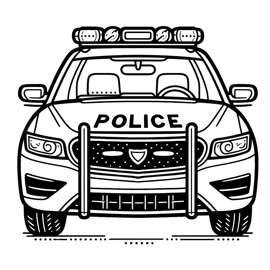 Bộ tranh tô màu xe cảnh sát dành cho bé 22