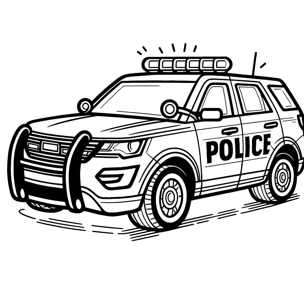 Bộ tranh tô màu xe cảnh sát dành cho bé 20