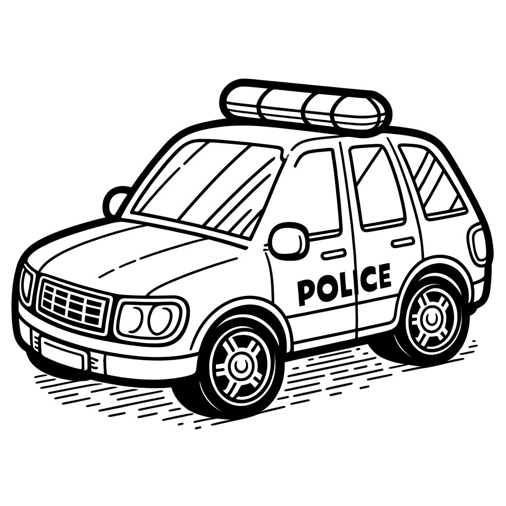 Bộ tranh tô màu xe cảnh sát dành cho bé 18