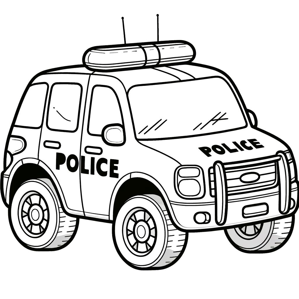Bộ tranh tô màu xe cảnh sát dành cho bé 17