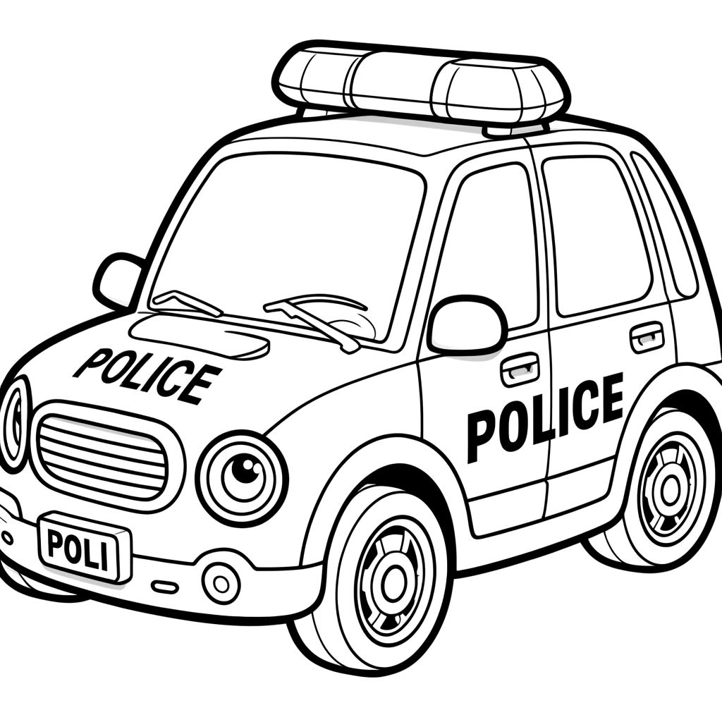 Bộ tranh tô màu xe cảnh sát dành cho bé 15