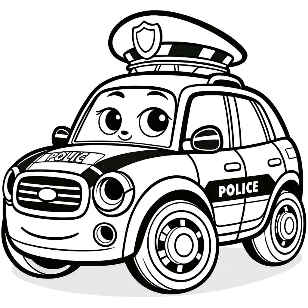 Bộ tranh tô màu xe cảnh sát dành cho bé 14