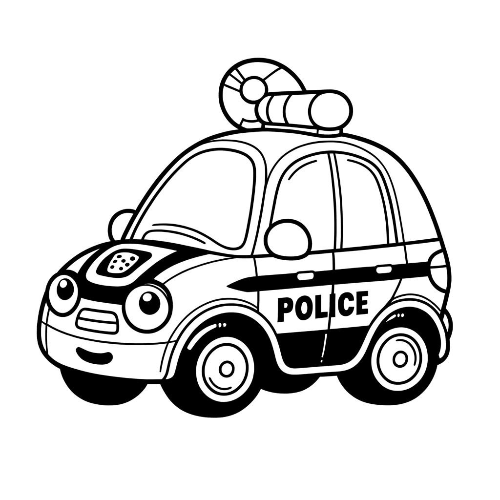 Bộ tranh tô màu xe cảnh sát dành cho bé 13