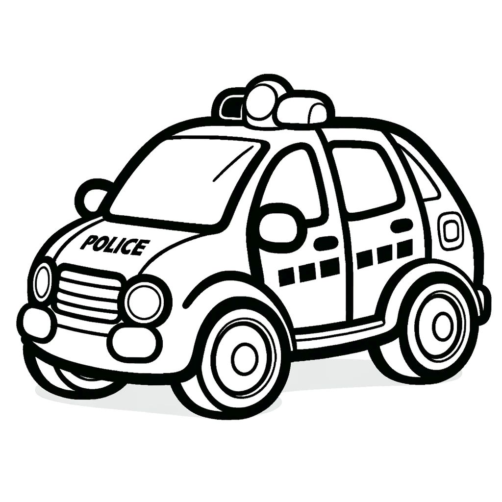 Bộ tranh tô màu xe cảnh sát dành cho bé 12