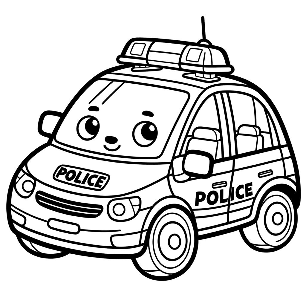 Bộ tranh tô màu xe cảnh sát dành cho bé 11