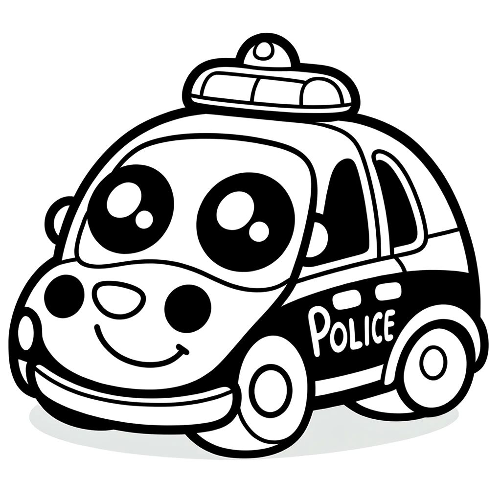 Bộ tranh tô màu xe cảnh sát dành cho bé 10