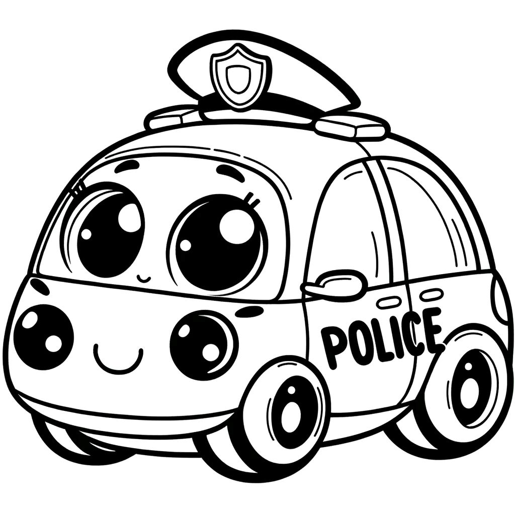 Bộ tranh tô màu xe cảnh sát dành cho bé 8