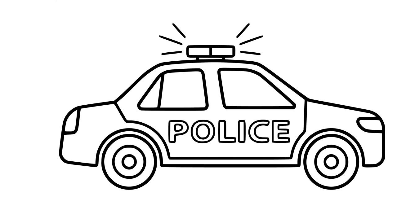 Bộ tranh tô màu xe cảnh sát dành cho bé 3