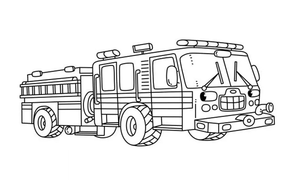 Bộ tranh tô màu xe cứu hỏa dành cho bé 37