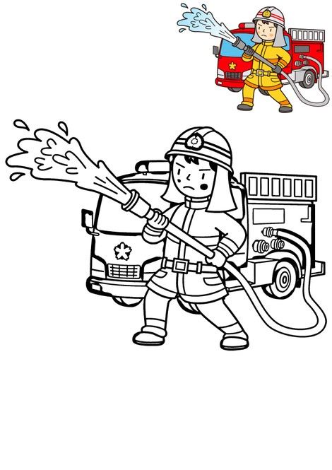 Bộ tranh tô màu xe cứu hỏa dành cho bé 24