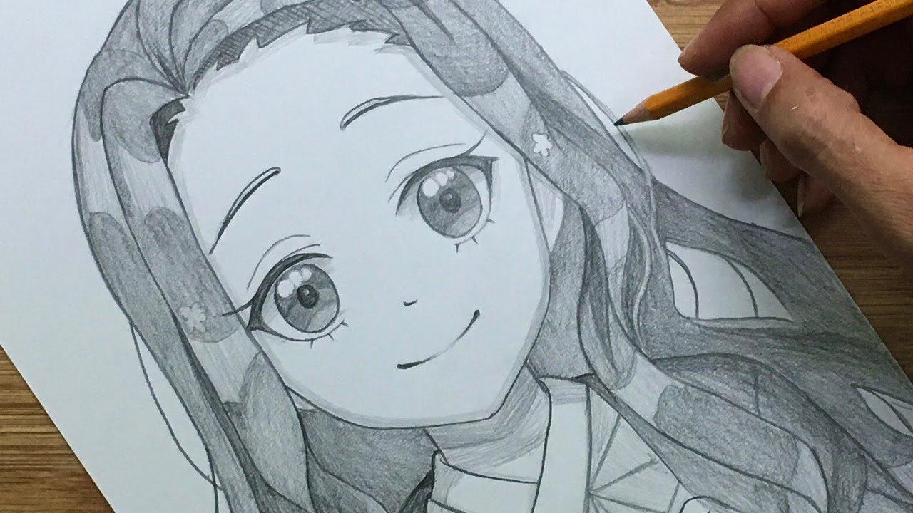 ảnh anime vẽ bằng bút chì 40