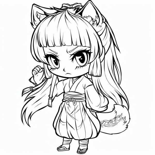 Tranh tô màu Inosuke chibi 4