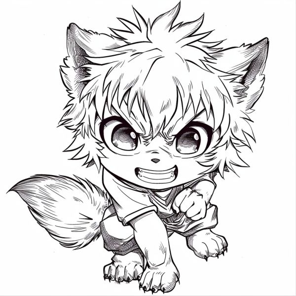 Tranh tô màu Inosuke chibi 19