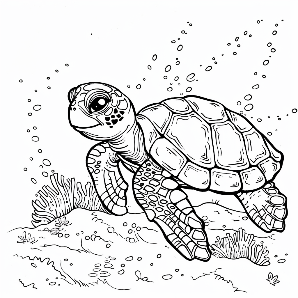 99+ tranh tô màu con rùa siêu cute dành cho bé yêu 2