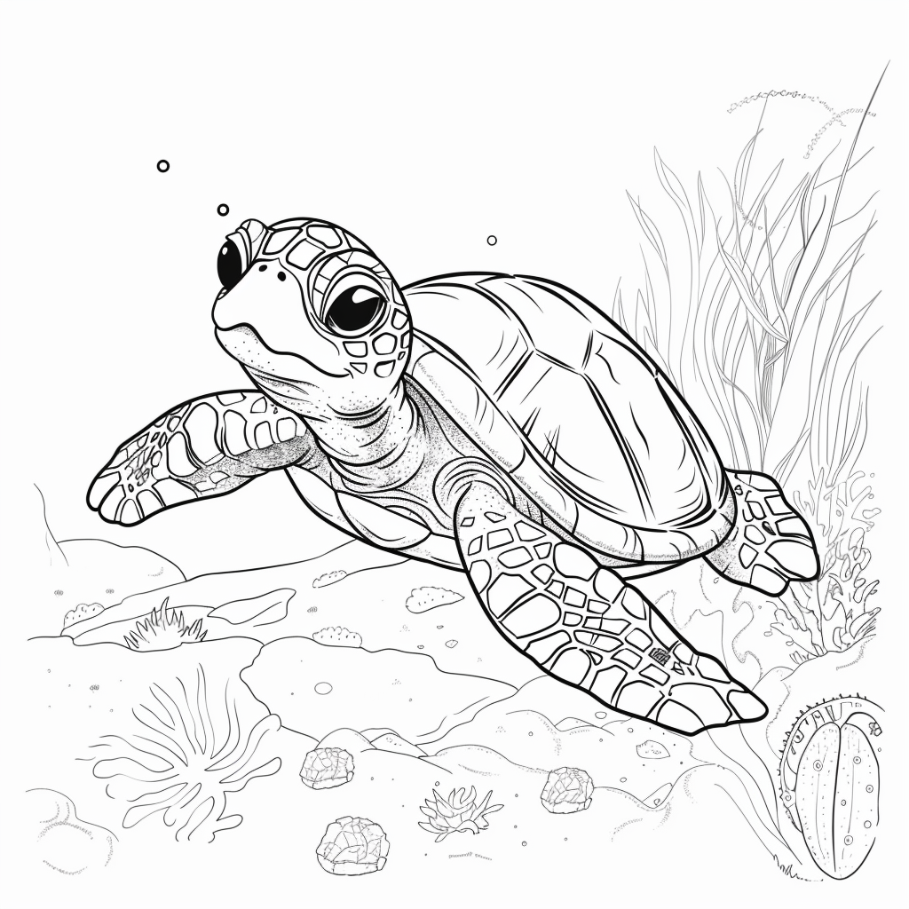 99+ tranh tô màu con rùa siêu cute dành cho bé yêu 3