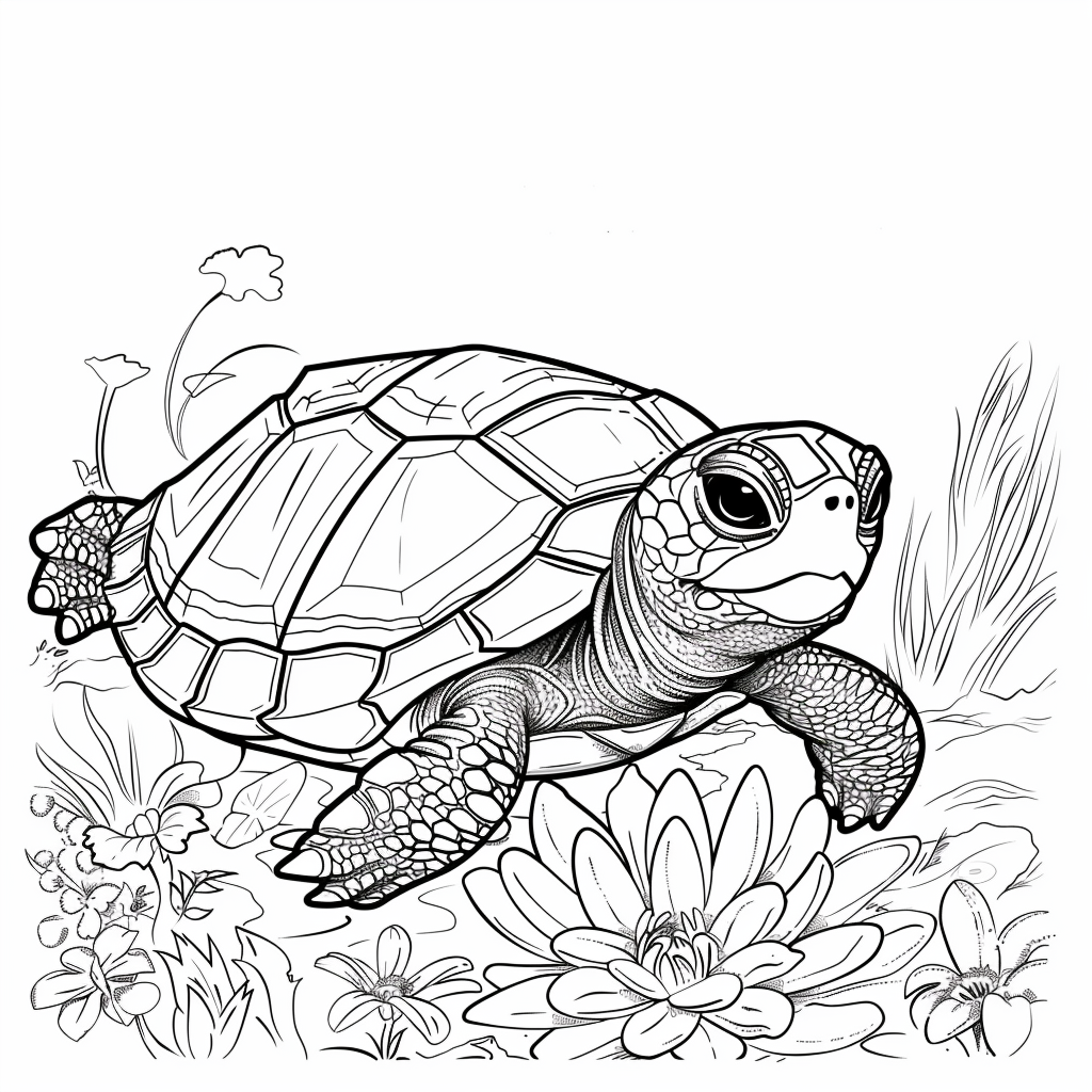 99+ tranh tô màu con rùa siêu cute dành cho bé yêu 5