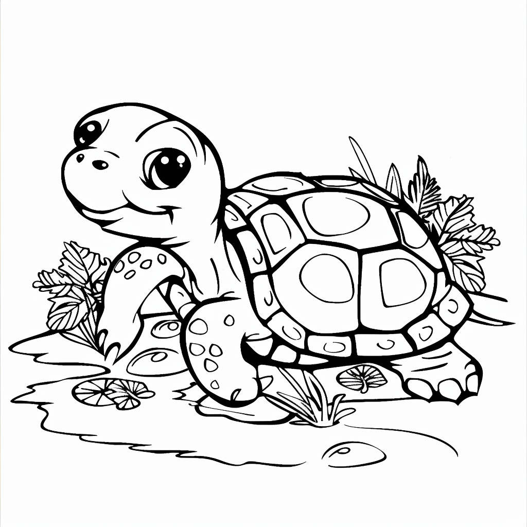 99+ tranh tô màu con rùa siêu cute dành cho bé yêu 6